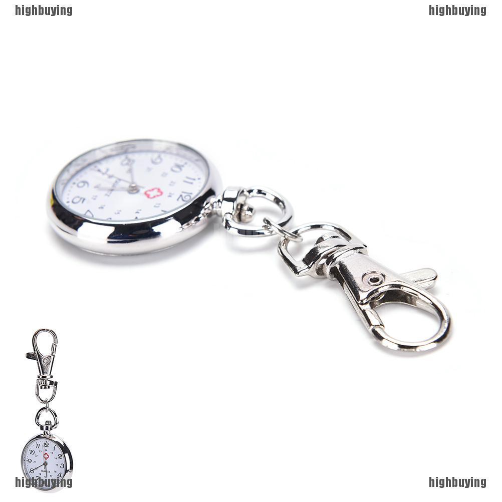 สแตนเลสควอตซ์นาฬิกาพ็อกเก็ตน่ารัก Key Ring Chain ใหม่