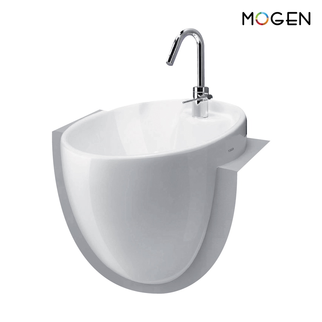 MOGEN MA014 อ่างล้างหน้า ชนิดฝังครึ่งเคาน์เตอร์ สีขาว