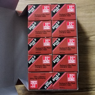 ตะปูคอนกรีตดำ ขนาด20มิล*2.0 (ยกกล่อง10กล่องเล็ก) ยี่ห้อ META…