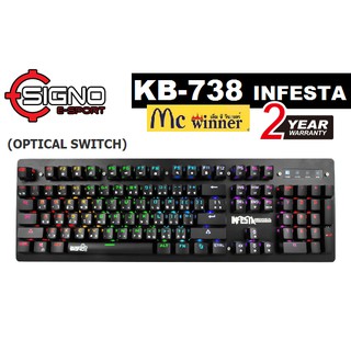 KEYBOARD (คีย์บอร์ด) SIGNO รุ่น KB-738 INFESTA MECHANICAL GAMING KEYBOARD (RED | BLUE SWITCH) - รับประกัน 2 ปี