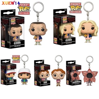 พวงกุญแจฟิกเกอร์ T8 Funko Pop Stranger Things Dustin Eleven พร้อม Eggo Barb