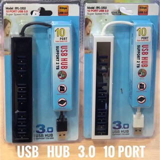 cherry ปลั๊ก USB HUB 3.0 BYL-1910 10 port USB Super Speed HUB Expander Adapter Multi USB Splitter for PC