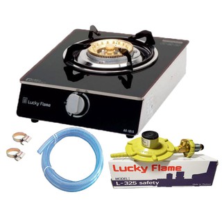 Lucky Flame เตาแก๊ส หน้ากระจก AG-101S + หัวปรับ L-325S