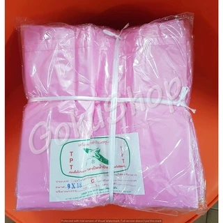 ถุงพลาสติกหูหิ้วสี อย่างดี แบบบาง ไม่มีกลิ่น ขนาด 9*18 นิ้ว (แพค100 ใบ) 300 กรัม/แพค ✔️x 10 แพค ตรานกเป็ดน้ำบิน