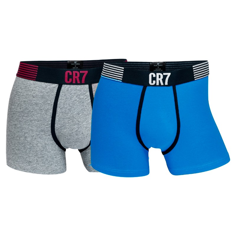 CR7 Underwear by Cristiano Ronaldo กางเกงในชาย FASHION LINE สีเทา/สีฟ้านำ้ทะเล (2 Packs)