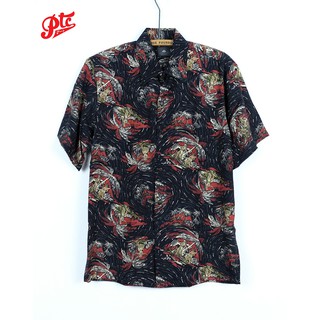 เสื้อฮาวาย IOLANI ALOHA SHIRT HULA PALM BLACK ของใหม่ แท้