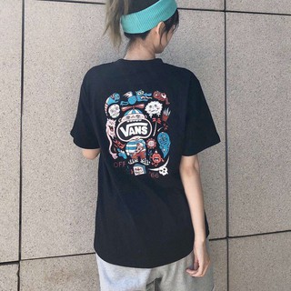 เสื้อยืดใหม่ 2022Vans เสื้อยืดแขนสั้นลายการ์ตูนลิตเติ้ลมอนสเตอร์ทรงหลวมสําหรับผู้ชายและผู้หญิงL XL  XXL 3XL