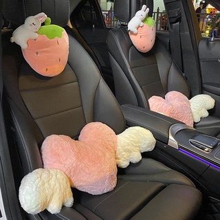 Car headrest lumbar support pillow cute cartoon Four Seasons Universal set Internet celebrity car neck pillow back cushi