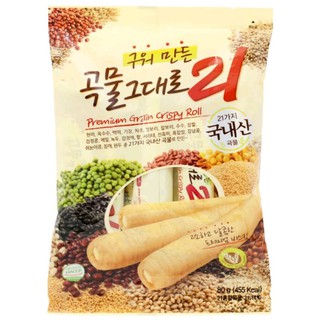 ขนมธัญพืชอบกรอบสอดไส้ครีมชีส
Gaemi Food Grain Crispy Roll 80g