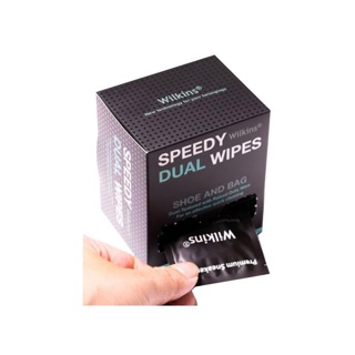 ผ้าทำความสะอาดรองเท้า แบบพกพา Wilkins Speedy Dual Wipes (กล่อง 15 ชิ้น)