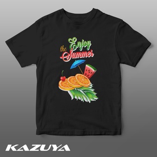 แขนสั้นcrew neckเสื้อยืด พิมพ์ลาย Kazuya DV-0075 Enjoy SummerS-XXXXL