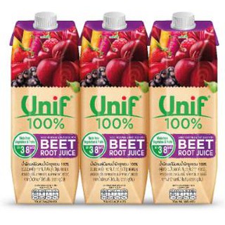 ยูนิฟ น้ำบีทรูท ผสมน้ำผักผลไม้รวม100% ขนาด 1000ml ยกแพ็ค 3กล่อง 1L 1ลิตร UNIF BEET ROOT MIXED VEGI FRUIT JUICE