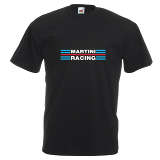 เสื้อยืดโอเวอร์ไซส์Martini Racing T-Shirt เสื้อยืดคอกลมแขนสั้นแฟชั่นบุรุษสีดำS-3XL