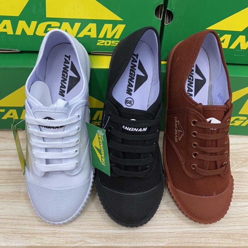 TangNam รุ่น 205 รองเท้าผ้าใบนักเรียน (ตังน้ำ) 31-45 สีขาว/ดำ/น้ำตาล