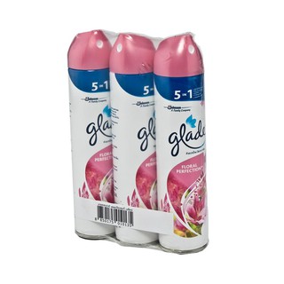 🔥HOT🔥 เกลด สเปรย์ปรับอากาศ กลิ่นฟลอรัล เพอร์เฟ็คชั่นส์ 320 กรัม x 3 กระป๋อง Glade Spray Floral 320 ml x 3