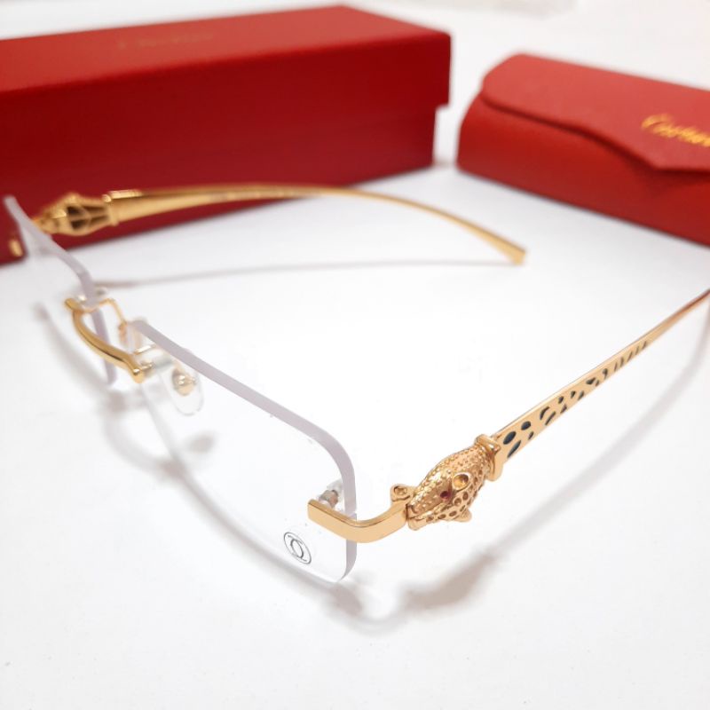 แว่นคาเทียร์ Cartier CT0058O-003 Gold Glasses แว่นทรงหรูหรา