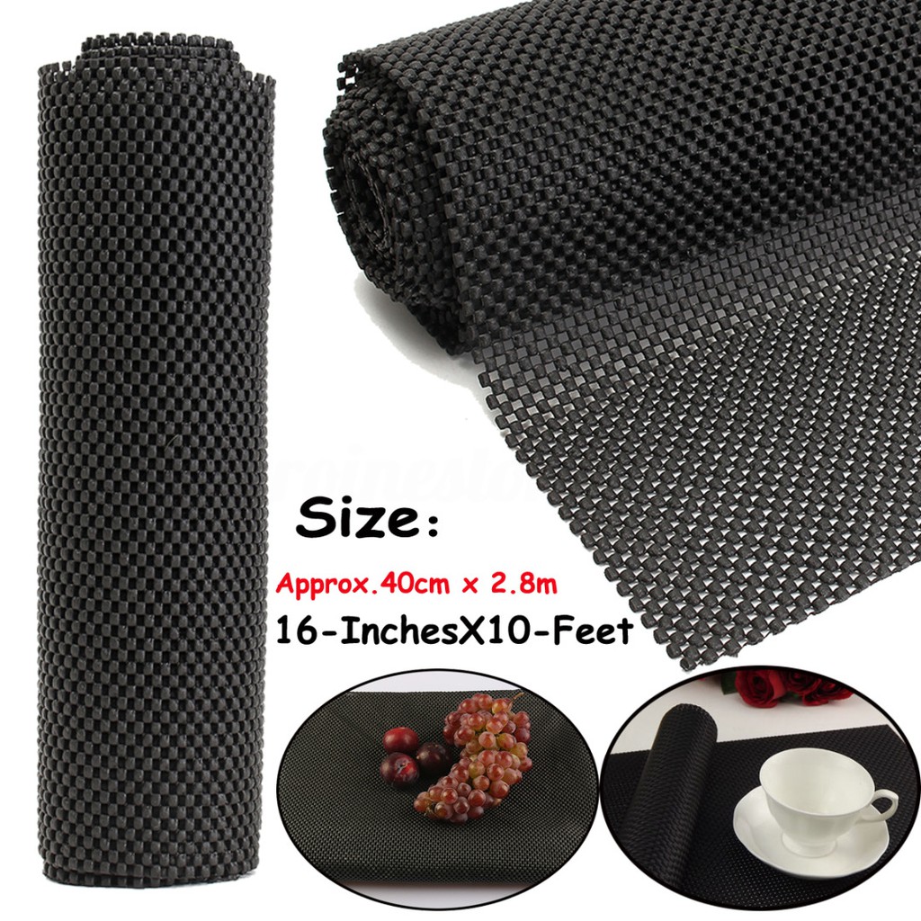 280x40cm Black Multi Purpose Anti Non Slip Grip Mat Rubber Roll Drawer