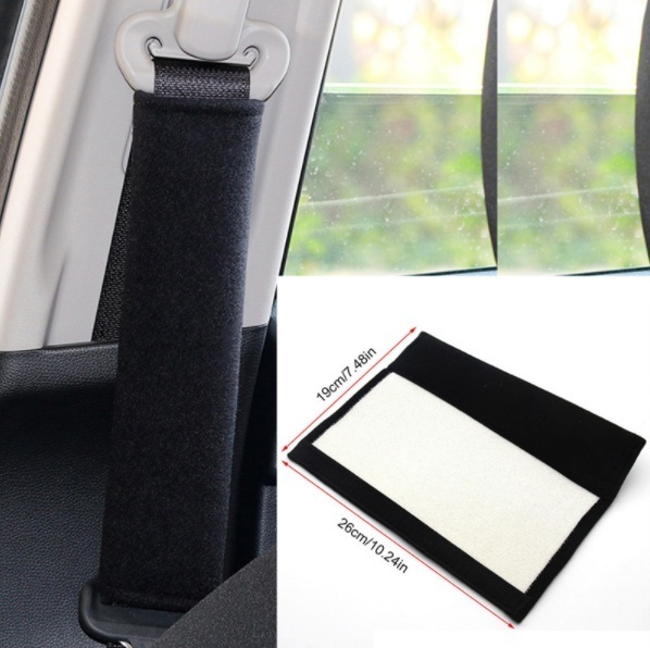 ปลอกหุ้มเข็มขัดนิรภัยผ้าฝ้ายสีด ํา 2 ชิ้นสําหรับ Recaro - รูปที่ 7