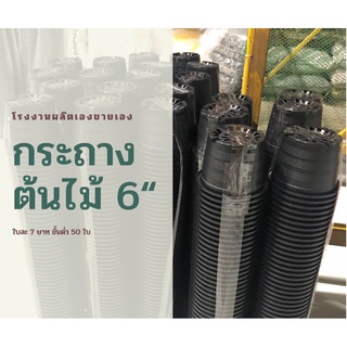 กระถางต้นไม้พลาสติก 6 นิ้ว ราคาถูกสีดำ ขายส่ง