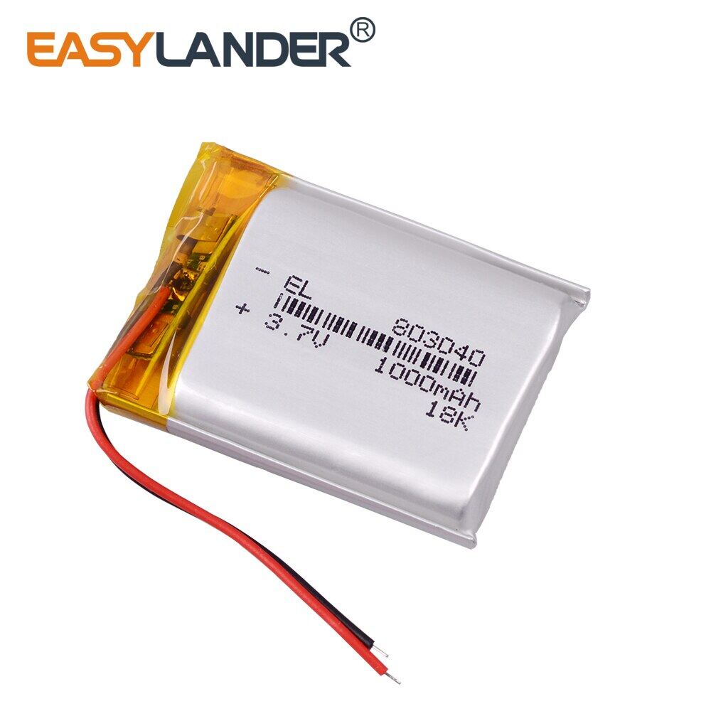 1000mah 3.7v 803040 lithium li polymer rechargeable battery small Bluetooth speaker column DVR-mirro
