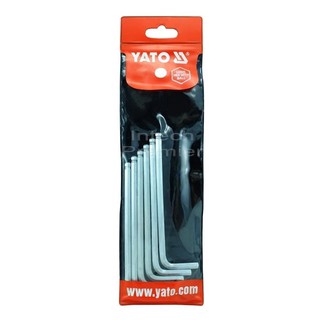 Yato (x6 pcs) ประแจหกเหลี่ยมตัวแอล หัวบอล Long Hex Key W/ Ball 4.0, 5.0, 6.0, 3/16"มม.