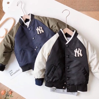 ✨【Ready Stock】3-15Y Childrens Casual Warm Jacket Boys Girls Windproof Thickened Jackets Middle-aged Childrens Casual Western Style Baseball Uniforms