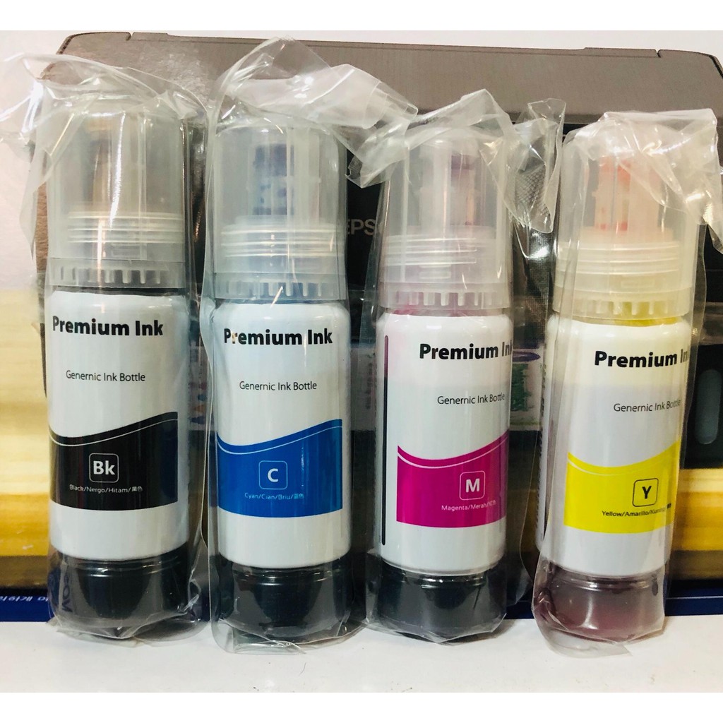หมึก ใช้กับเครื่องปริ้น Epson 003 สีดำ ฟ้า ชมพู เหลือง เกรดเอ พรีเมี่ยม