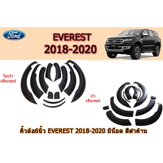 คิ้วล้อ6นิ้ว/ซุ้มล้อ/โป่งล้อ Ford Everest 2018 2019 2020 แบบน็อต สีดำด้าน / ฟอร์ด เอเวอร์เรส