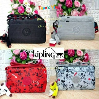 ส่งฟรี ไม่ใช่โค๊ด !! ของแท้ ✔️ พร้อมส่งค่ะ ▪️ 8.5 นิ้ว ▪️ 🐒 KIPLING 4 ZIP MINI CROSSBODY BAG