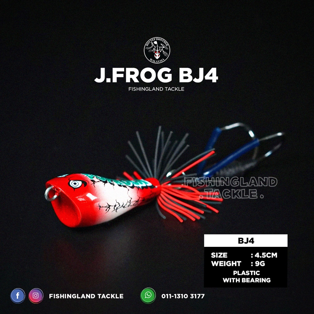 Boytep J.Frog BJ4 4.5 ซม. / 9g กบกระโดดพลาสติกพร้อมแบริ่ง Toman Haruan Killer Pop rock
