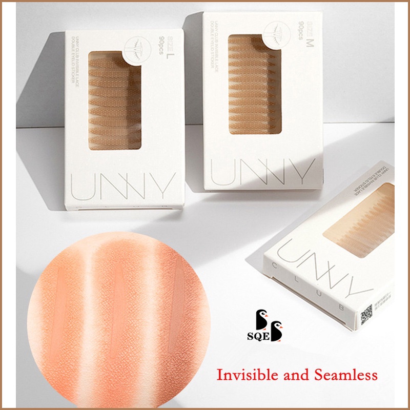 UNNY CLUB สติกเกอร์ตาสองชั้นแบบลูกไม้ไร้รอยต่อ สติ๊กเกอร์ล่องหน ของแท้พร้อมป้องกันการปลอมแปลง เหนือธรรมชาติ ตาชั้นเดียวสไตล์เกาหลี