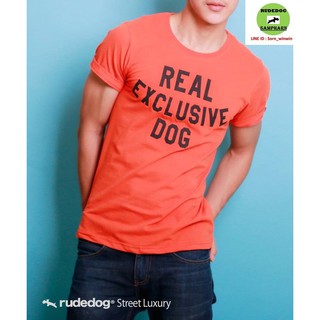 rudedog เสื้อคอกลม  ชาย หญิง  รุ่น real สีส้ม