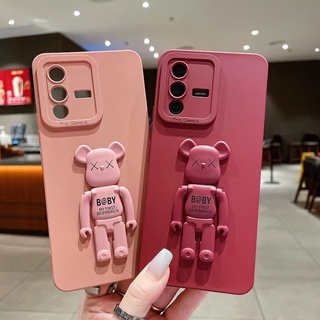 เคส Redmi 8 9A 9T 9C 8A Note 9T Note 9 9S 9Pro Note 8 Pro ขอบตรง 90° เคสโทรศัพท์ขาตั้งหมีรุนแรง