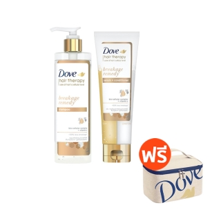 [สินค้าใหม่] โดฟ แฮร์ เทอราพี แชมพู 380 มล. + ครีมนวด 230 มล. Dove Hair Therapy Shampoo 380 ml. + Conditioner 230 ml. (เลือกสูตรด้านใน)
