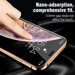 เข้ากันได้กับ iPhone 7 8 Plus X XS XR XSMax 11 12 13 14 ProMax SE2 SE3 โลหะแม่เหล็กดูดซับกระจกนิรภัยปกหลังกรณี