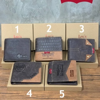 Levis Mens Synthetic Leather Wallets กระเป๋าสตางค์ทรงสั้นสไตล์คันทรี