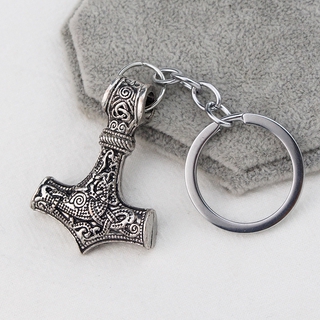 พวงกุญแจจี้ค้อน Thors Mjolnir Viking Scandinavian Norse Viking สําหรับผู้ชาย 1 ชิ้น