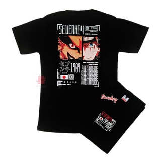 เสื้อยืดผ้าฝ้ายพิมพ์ลายเสื้อยืด Kaos Baju SEVENKEY Naruto x Kurama