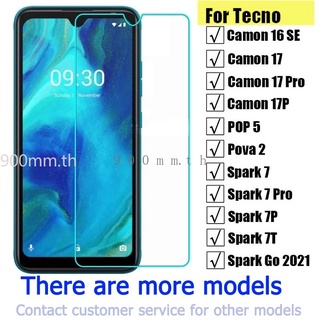 TECNO Pop 5 HD กระจกนิรภัย TECNO Pop 5 4 Pova 2 Camon 17 17P 16 SE Spark 7 7T 7P 6 GO Pro 2021 ป้องกันหน้าจอฟิล์มแก้ว