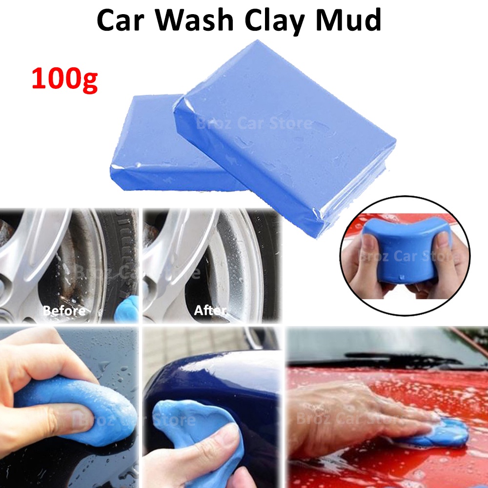 Magic Car Wash Clay Mud Bar 100g ทําความสะอาดรถกระจกคราบ Remover Dirt Reusable Wax Polish Cuci Keret