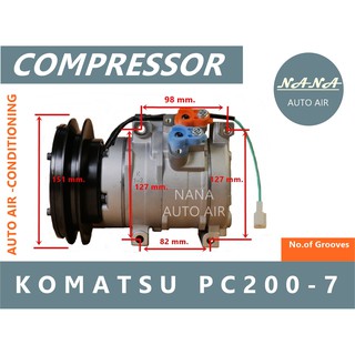 ของใหม่ มือ 1!!! COMPRESSOR คอมแอร์ MACRO KOMATSU PC 200-7คอมเพลสเซอร์แอร์รถยนต์