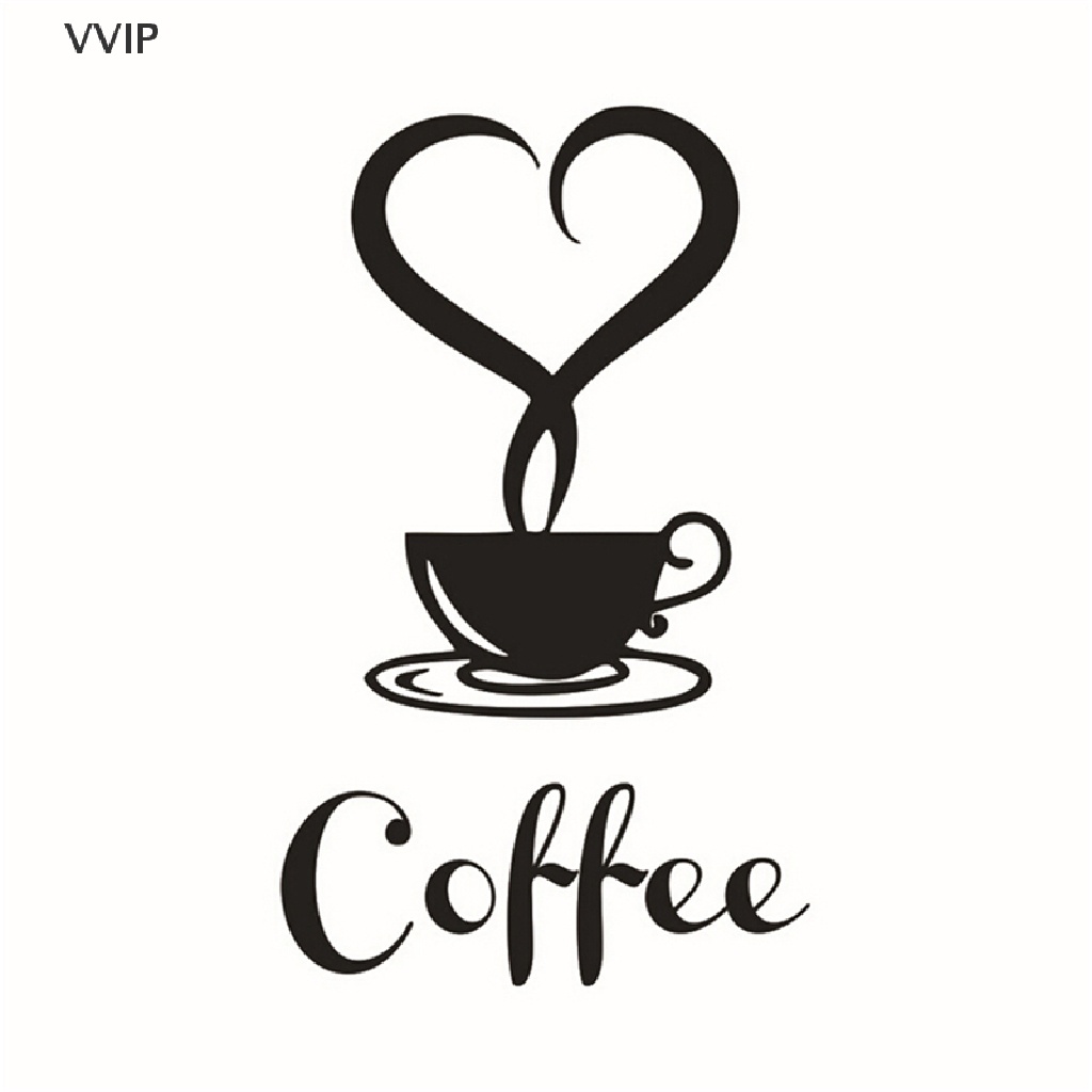 Vvth สติกเกอร์ไวนิล รูปแก้วกาแฟ ลอกออกได้ สําหรับตกแต่งผนังบ้าน ห้องครัว