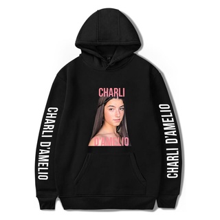 เสื้อกันหนาว มีฮู้ด ผ้าฝ้าย ลาย Charli DAmelio Cyber 2022 สําหรับผู้ชาย