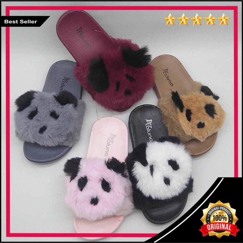 CHILDRENS FUR RUBBER SANDALS LALUNA PANDA C999-2T UK 30-35