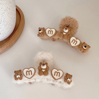 Winter Plush Hair Clip Cute Bear Hair Claw Fashion Hair Accessories