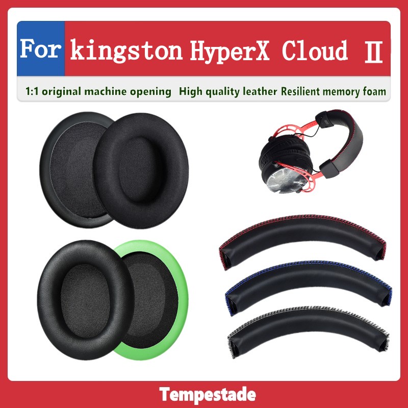 Tempestade เคสหูฟังหนัง ฟองน้ํา พร้อมที่คาดศีรษะ แบบเปลี่ยน สําหรับ kingston HyperX Cloud II Core Flight stinger Alpha