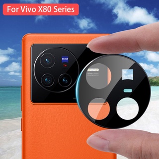 [พร้อมส่ง] 3 in 1 ฟิล์มกระจกนิรภัยกันรอยเลนส์กล้อง HD 3D สีดํา สําหรับ Vivo X80 Pro 5G VivoX80 X80Pro X80P