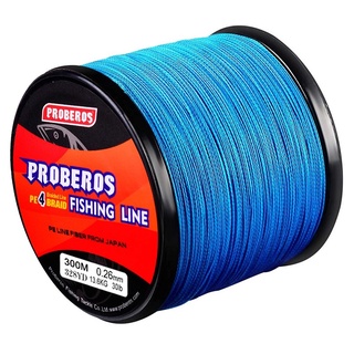 1-2 วัน (ส่งไว ราคาส่ง)สาย PE ถัก 4 -เหนียว ทน ยาว 300 เมตร Fishing line wire Proberos Pro Beros – Blue [Super Thailand]