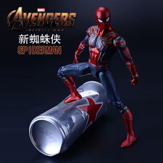 Marvel s Spider-Man ของเล่นฟิกเกอร์ Hero Returns Iron Man กัปตันอเมริกา Hand-made Model Movable Doll Decoration（สินค้ายอ