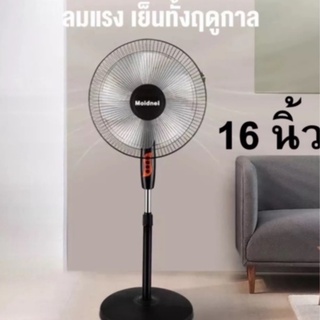 Moidnei พัดลม 16 นิ้ว 5ใบพัด (สีดำ) พัดลมตั้งพื้น  พัดลมตั้งโต๊ะ พัดลมตั้งโต้ะ  พัดลมตั้งพื้่น พัดลมระบายอากาศ